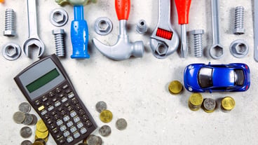 High angle view of objects on the table