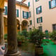 View of well known arches of Bologna, Italy