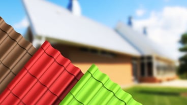 Metal tile sheet 3d rendering house background