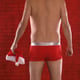 naked man santa claus in red shorts