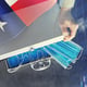 Double exposure A metal suitcase with a batch of disposable masks New reality new values Money masks Usa vaccionation