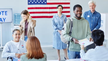 Diverse Group of Voters on Election Day