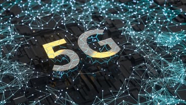 3d rendering 5g font and circuit background computer digital drawing