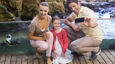 Happy family taking a selfie