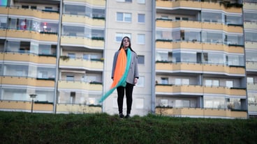 Full length of man standing in front of building