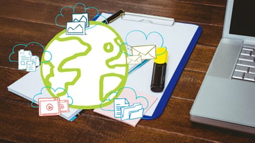 Planet earth drawn and papers