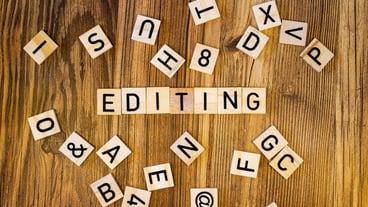 Editing flat lay scattered letters