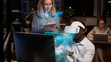 Person using augmented reality device