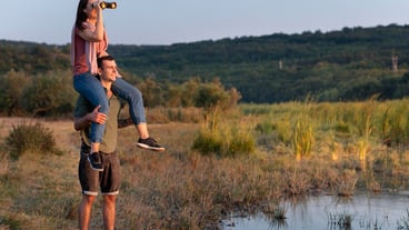 Young couple travelling together