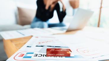 Stressed young woman has financial problems credit card debt to pay uttermost