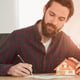 Hipster businessman applying for a mortgage