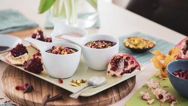 High angle view of breakfast on table