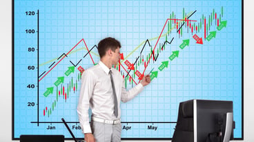 Stock chart on screen