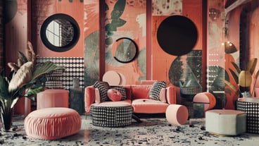 A modern party design with a modern and elegant pattern composition