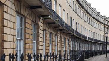 Norfolk Crescent row of terraced houses in Bath