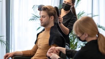 Man having beauty procedures at the beauty salon