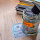 Financial planning saving money for college education concept