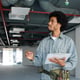Inspector checking building under construction