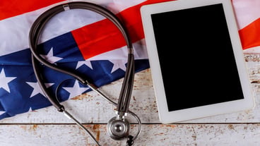 Close-up of flag on table