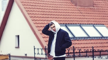 Fashionable man in a black jacket