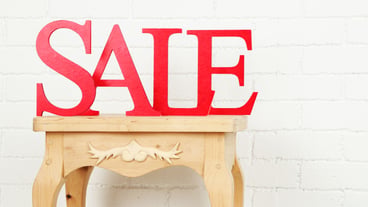 Sale on side table in room