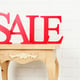 Sale on side table in room