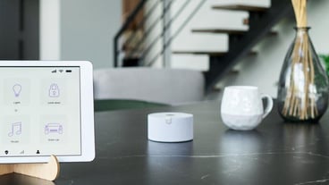 Viewing the smart home control interface on tablet screen