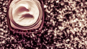 Luxury face cream for healthy skin on shiny glitter background moisturizing spa cosmetics and natural skincare beauty brand product