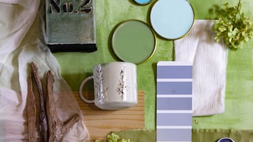 Color palette mood board for interior design