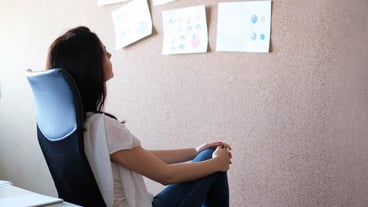 Adult woman working at office