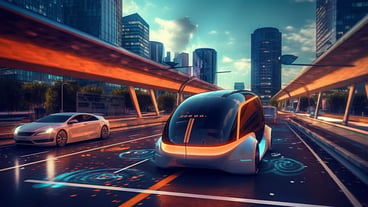 Modern with future of transportation electric for concept design Renewable energy concept Car vehicle automobile Future technology Safety internet technology Clean energy concept