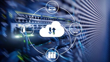 CLoud server and computing data storage and processing Internet and technology concept