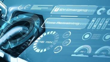 EV charging station for electric cars in the alternative green energy concept