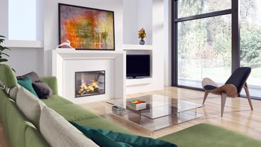 Modern bright interiors 3D rendering illustration