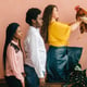 People with a chicken