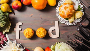 The beautiful food - carved flowers from fruits, art of thailand