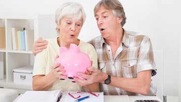 Older couple saving money