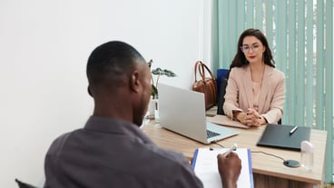 Manager Asking Candidate to Fill Form