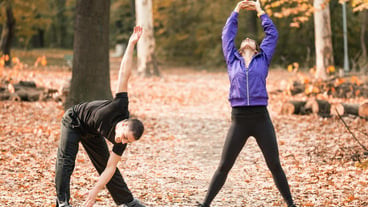 Couple exercising outdoors
