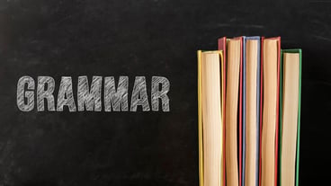 Grammar background with books