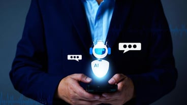 AI Chatbot intelligent digital business service application concept computer mobile application