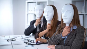 Group of business people at a meeting. Negative concept, lack of understanding, lack of agreement.