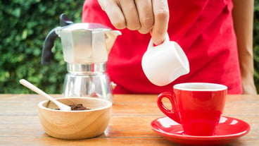 Homemade hot espresso cup