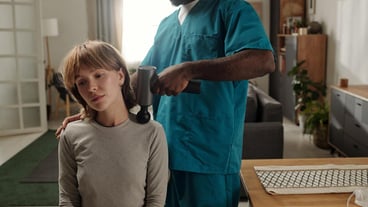 Drying hair of young person with professional skill
