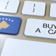 Kosovo Country National Flag and Button with Buy a Car Text 3D Illustration