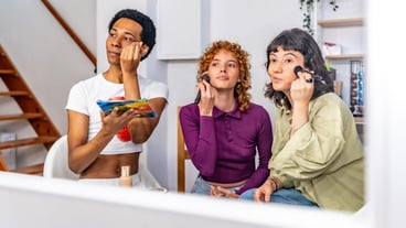 Non binary and gay friends making up at home