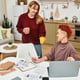 Joyful moments in a modern apartment as a young couple connects over coffee
