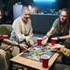 Friends enjoy leisure time at home