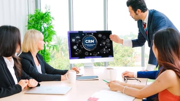 Customer relationship management system on modish computer for CRM business