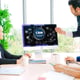 Customer relationship management system on modish computer for CRM business